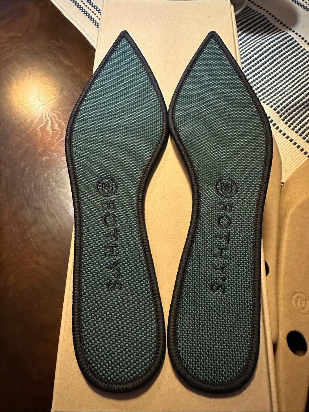 Rothy’s Spruce Python Points  Knit Flats in Teal Size 9.5 - Picture 4 of 7